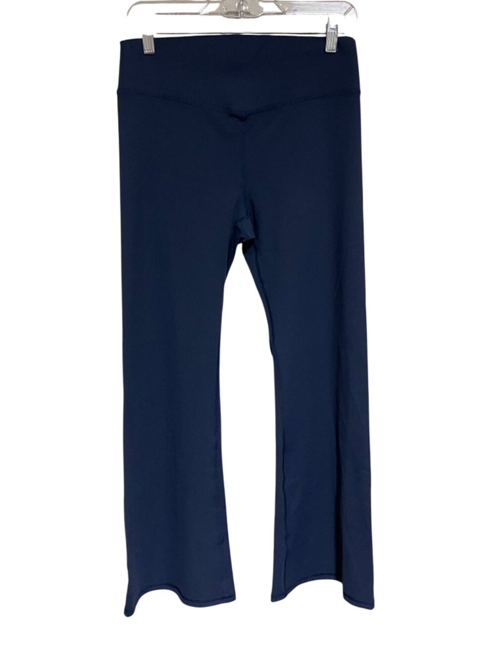 Fabletics PureLuxe Navy Blue Yoga Pants Womens L Flared HighWaisted Activewear